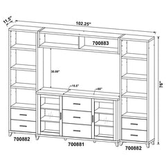 Lewes Brown 4 Pc Entertainment Center - furniture place usa