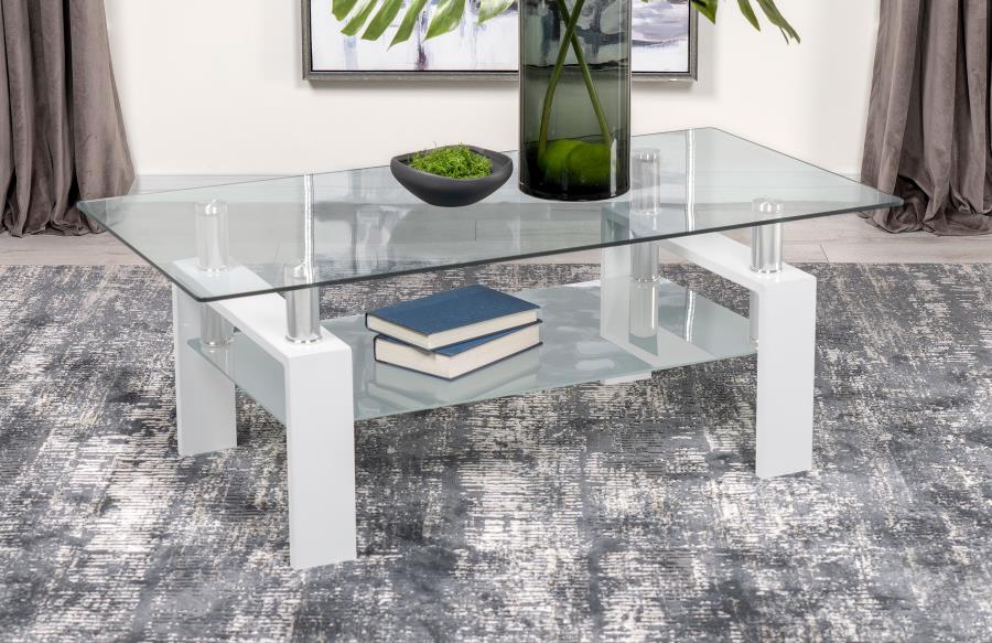 Dyer White Coffee Table - furniture place usa