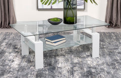 Dyer White Coffee Table - furniture place usa
