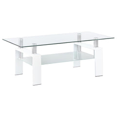 Dyer White Coffee Table - furniture place usa