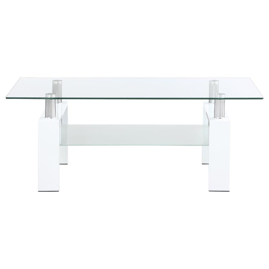 Dyer White Coffee Table - furniture place usa
