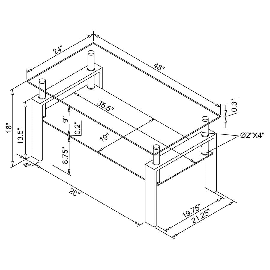 Dyer White Coffee Table - furniture place usa