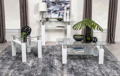 Dyer White Sofa Table - furniture place usa