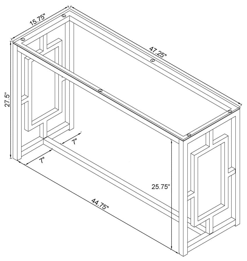 Merced Silver Sofa Table - furniture place usa