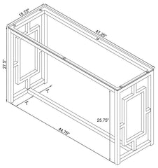 Merced Silver Sofa Table - furniture place usa