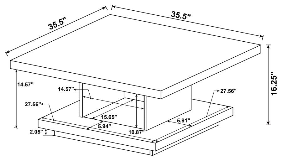 Reston Brown Coffee Table - furniture place usa