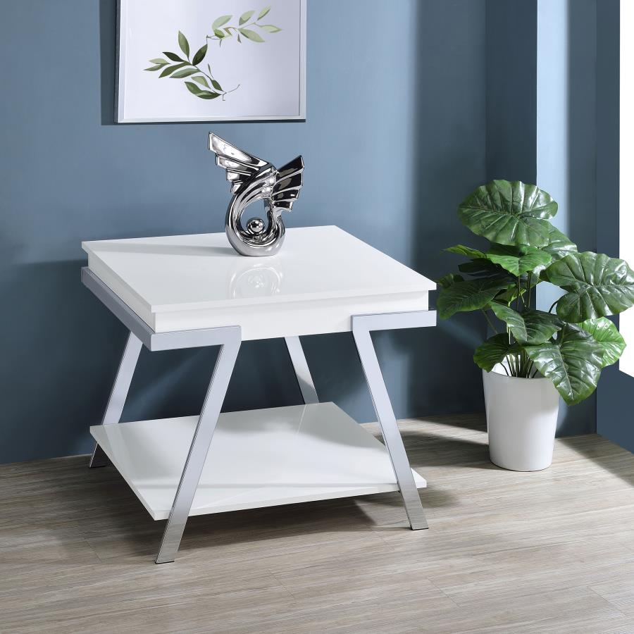 Marcia White End Table - furniture place usa