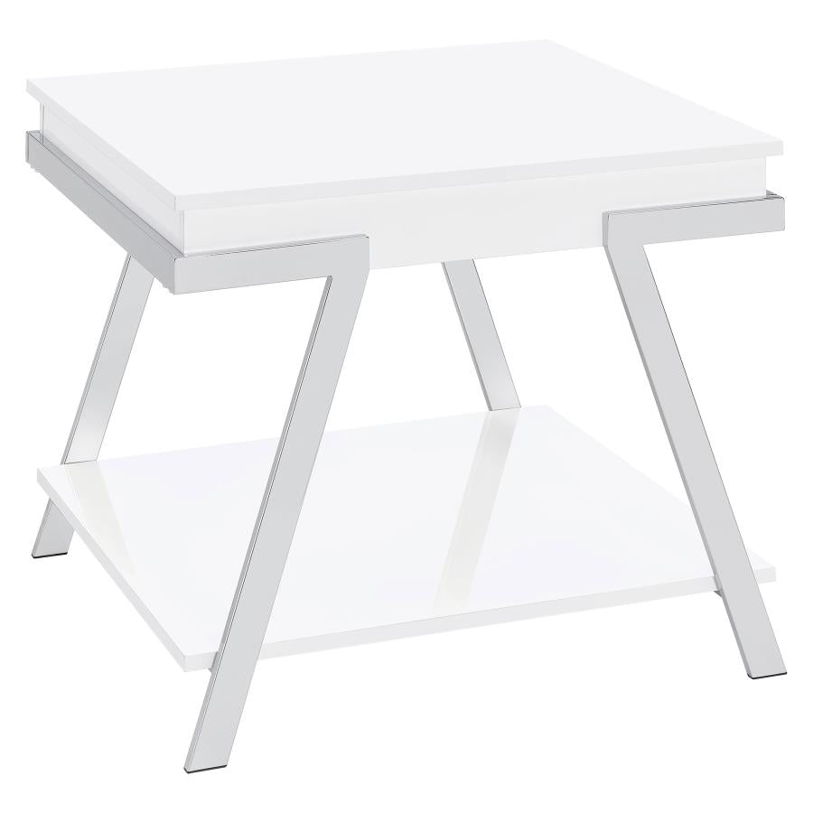 Marcia White End Table - furniture place usa