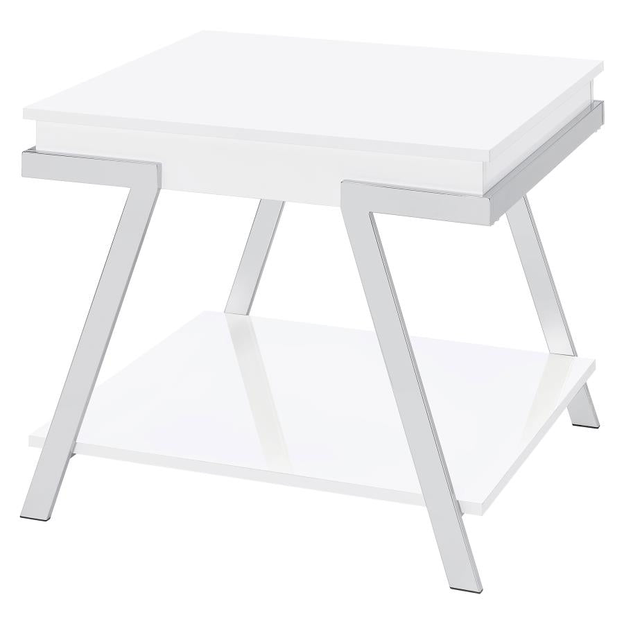 Marcia White End Table - furniture place usa