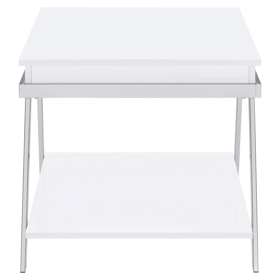 Marcia White End Table - furniture place usa