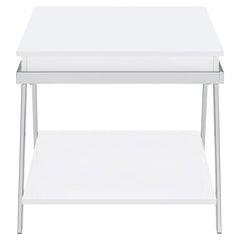 Marcia White End Table - furniture place usa