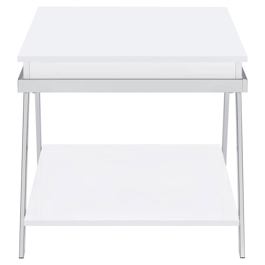 Marcia White End Table - furniture place usa