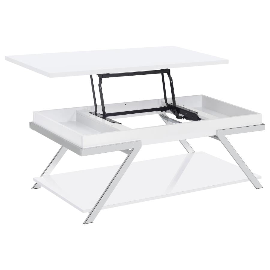 Marcia White Lift Top Coffee Table - furniture place usa