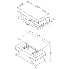 Marcia White Lift Top Coffee Table - furniture place usa
