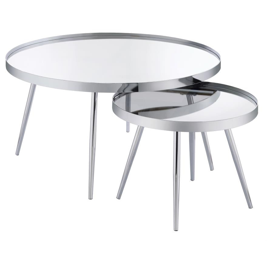 Kaelyn Silver 2 Pc Nesting Coffee Table - furniture place usa