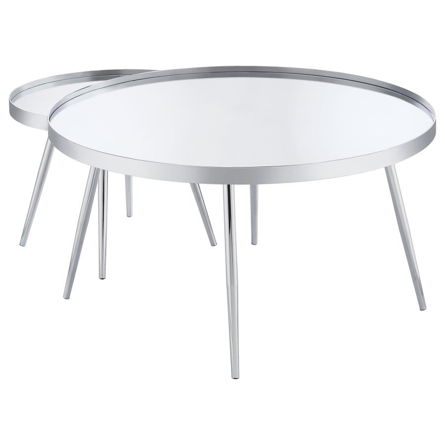 Kaelyn Silver 2 Pc Nesting Coffee Table - furniture place usa
