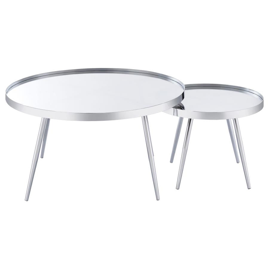 Kaelyn Silver 2 Pc Nesting Coffee Table - furniture place usa