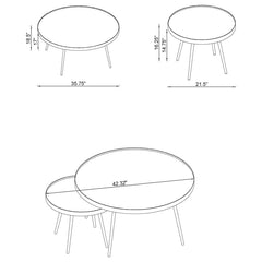 Kaelyn Silver 2 Pc Nesting Coffee Table - furniture place usa