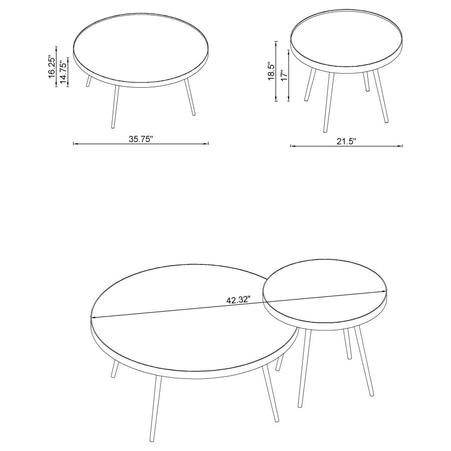 Kaelyn Silver 2 Pc Nesting Coffee Table - furniture place usa