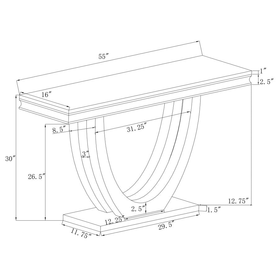 Kerwin White Sofa Table - furniture place usa