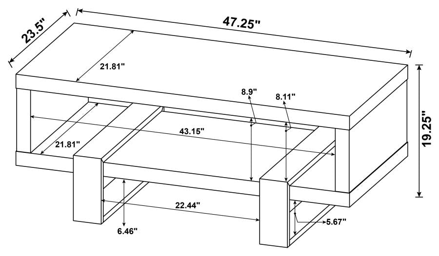 Dinard Grey Coffee Table - furniture place usa