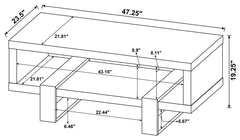 Dinard Grey Coffee Table - furniture place usa