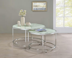 Lynn Silver 2 Pc Nesting Coffee Table - furniture place usa