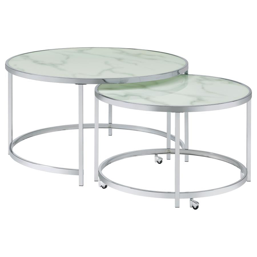 Lynn Silver 2 Pc Nesting Coffee Table - furniture place usa