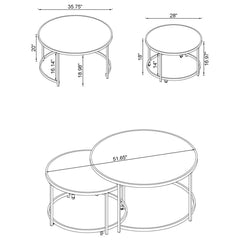 Lynn Silver 2 Pc Nesting Coffee Table - furniture place usa