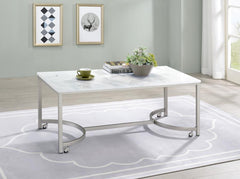 Leona White Coffee Table - furniture place usa