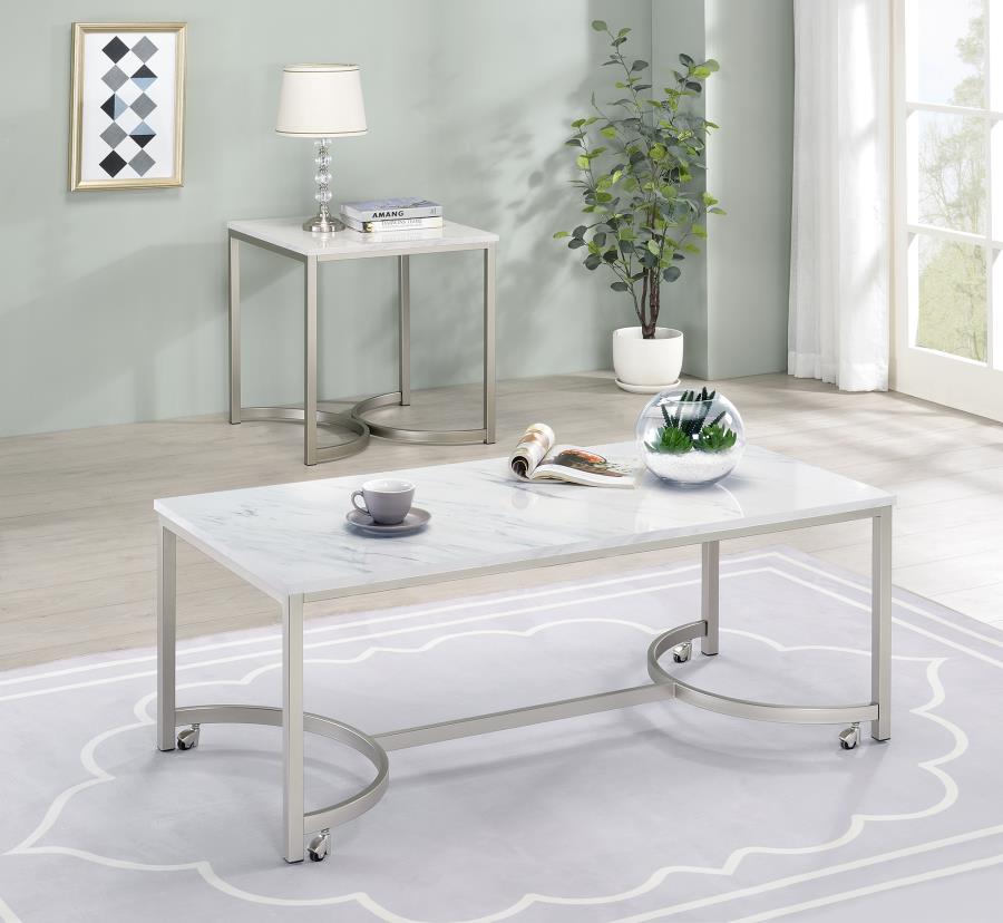 Leona White Coffee Table - furniture place usa