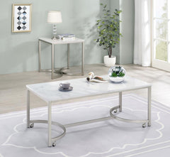 Leona White Coffee Table - furniture place usa