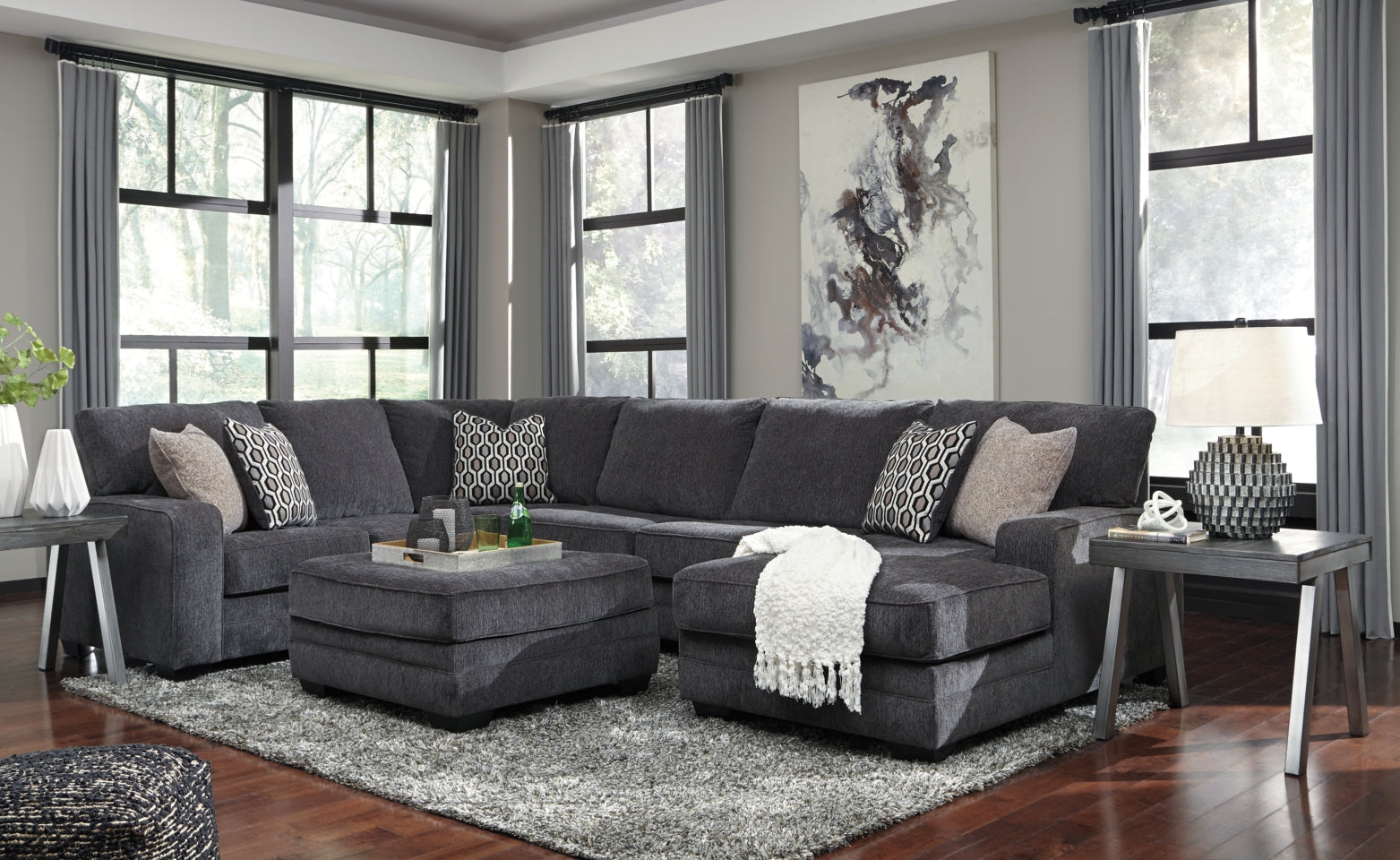 Tracling 3-Piece Sectional with Ottoman - PKG001613 - furniture place usa