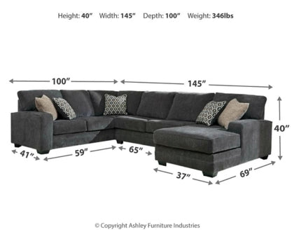 Tracling 3-Piece Sectional with Ottoman - PKG001613 - furniture place usa