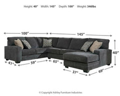 Tracling 3-Piece Sectional with Ottoman - PKG001613 - furniture place usa