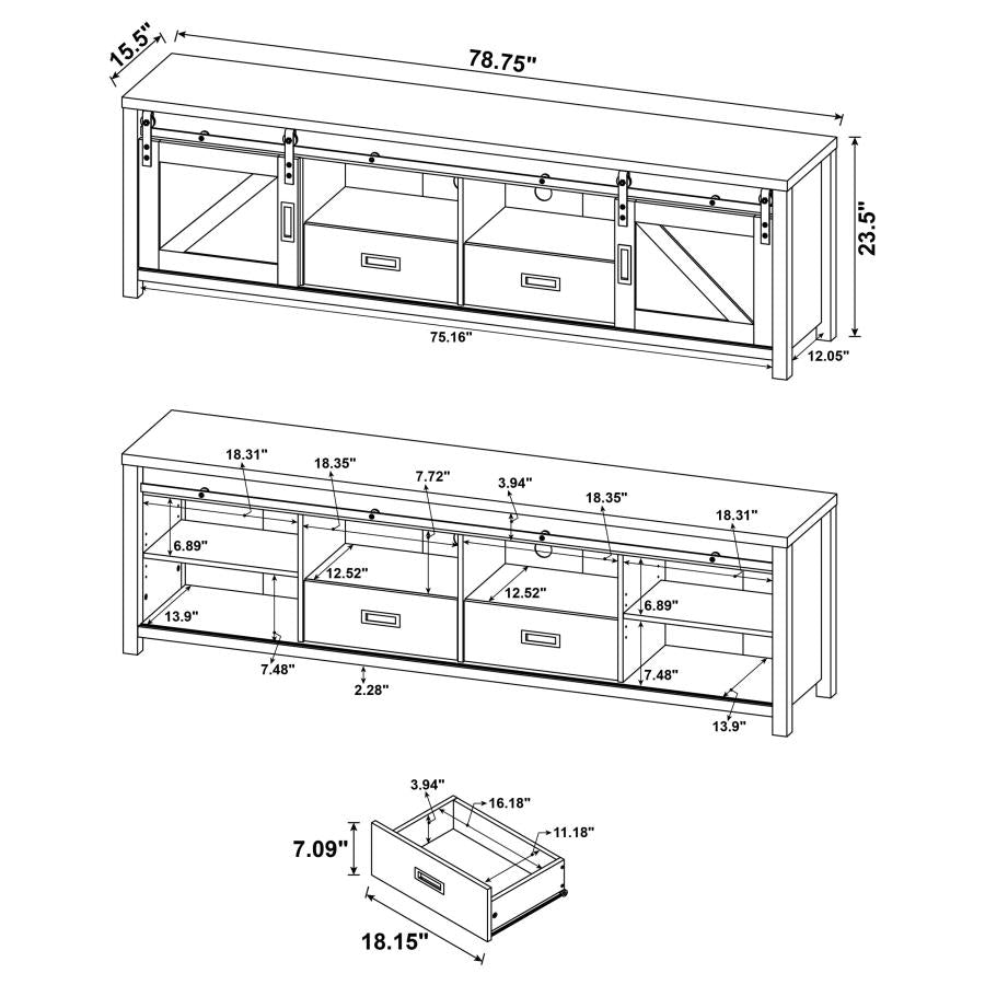 Madra Brown 79" Tv Stand - furniture place usa