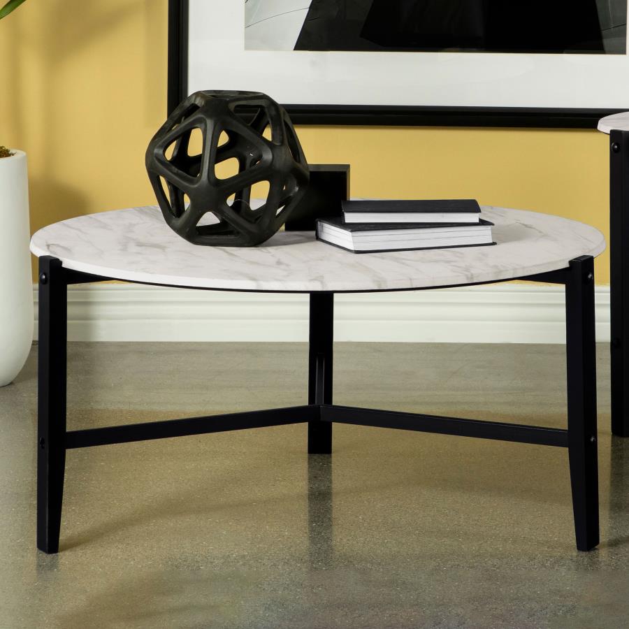 Tandi White Coffee Table - furniture place usa