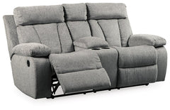 Mitchiner Reclining Loveseat with Console - furniture place usa