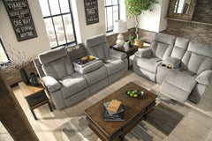 Mitchiner Reclining Loveseat with Console - furniture place usa