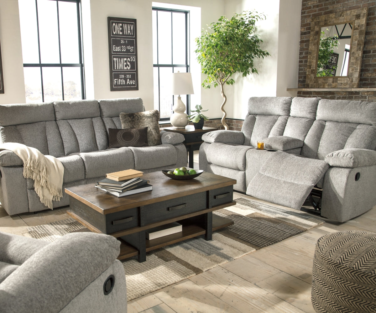 Mitchiner Reclining Loveseat with Console - furniture place usa