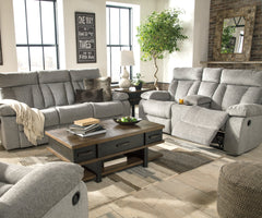 Mitchiner Reclining Loveseat with Console - furniture place usa