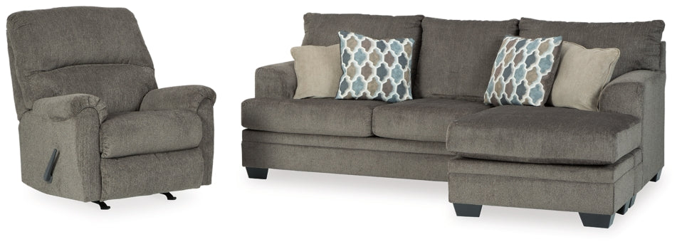 Dorsten Sofa Chaise and Recliner - furniture place usa