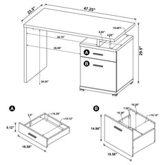 Irving White Computer Desk - furniture place usa