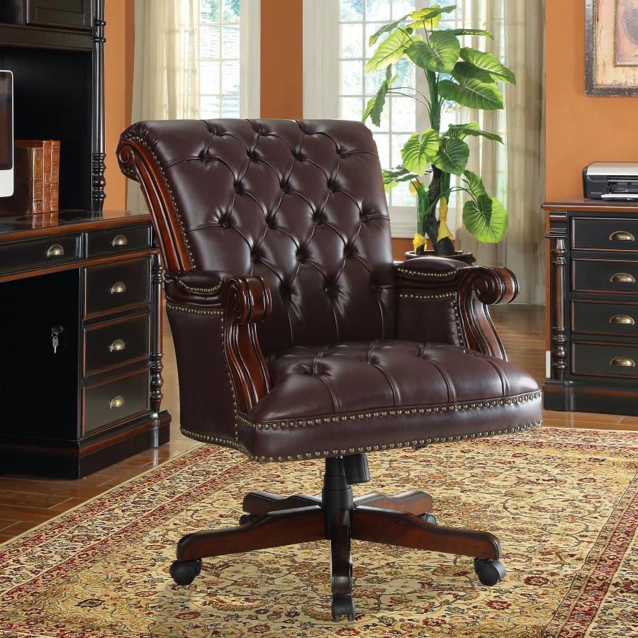 Calloway Brown Office Chair - furniture place usa