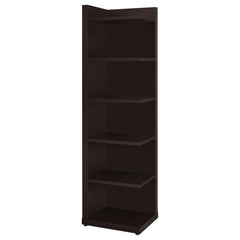 Pinckard Brown Corner Bookcase - furniture place usa