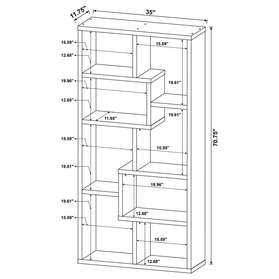 Theo Grey Bookcase - furniture place usa