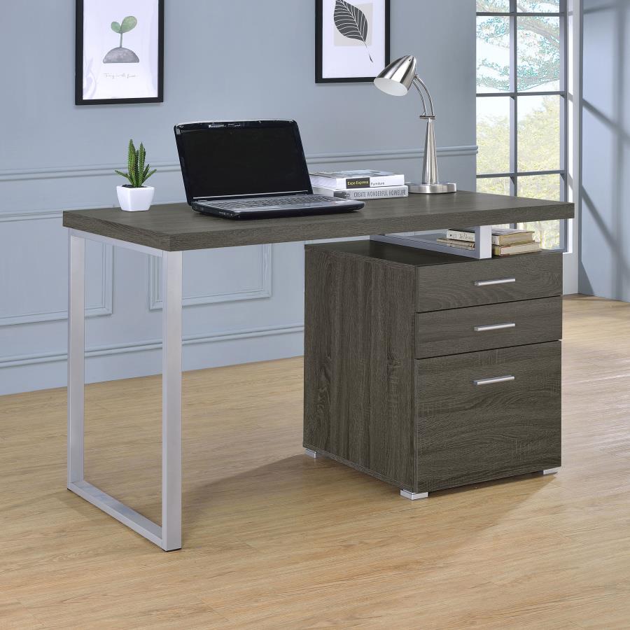 Brennan Grey Computer Desk - furniture place usa