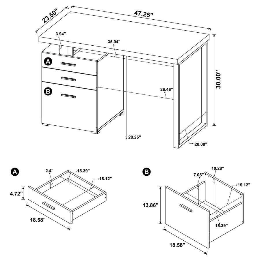 Brennan Grey Computer Desk - furniture place usa