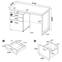 Brennan Grey Computer Desk - furniture place usa