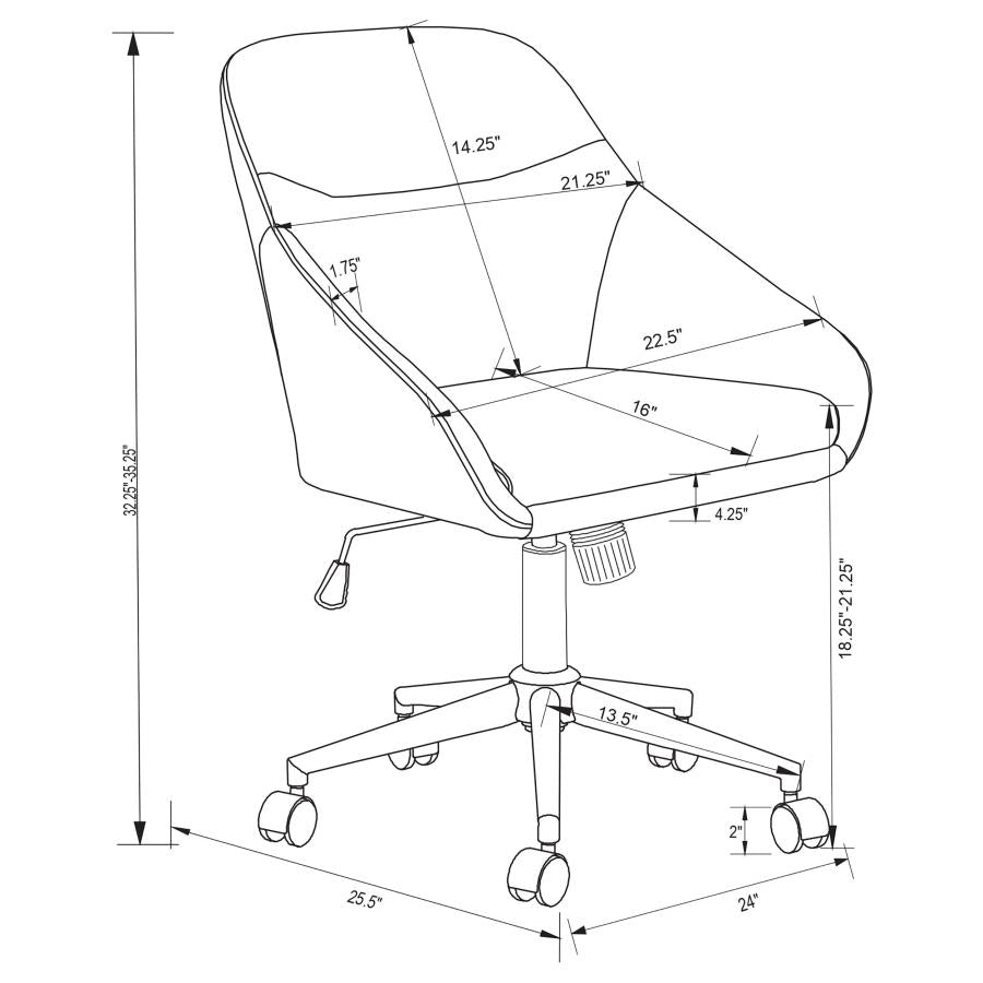 Jackman Brown Office Chair - furniture place usa